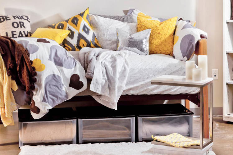 Try Low Loft Bed-boys' dorm room ideas