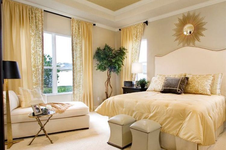 Golden Accents, Pastel Colors Bedroom Ideas For Women