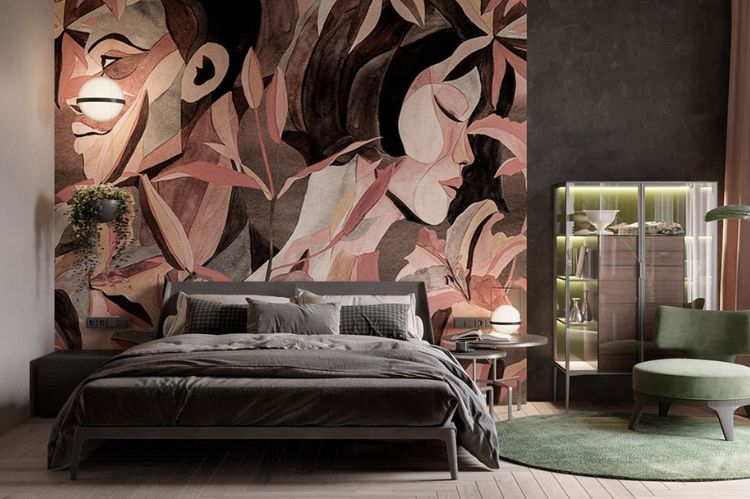 Artistic Trace On Wall Bedroom Design
