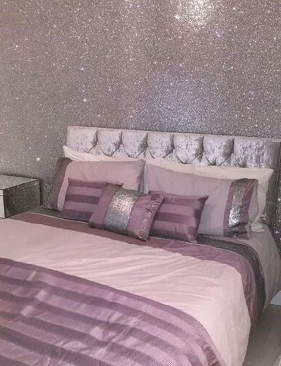 Glitter Wall Bedroom Ideas For Women